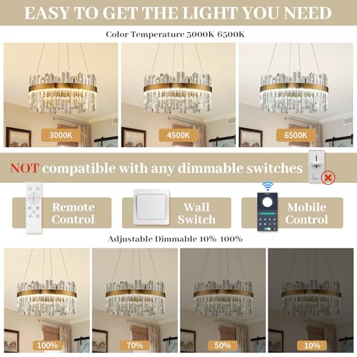 19.7" Modern LED Crystal Chandeliers