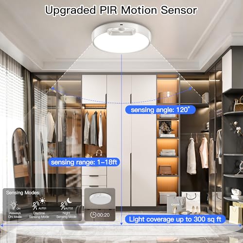 3 Color Temperature Rechargeable Motion Sensor Ceiling Light