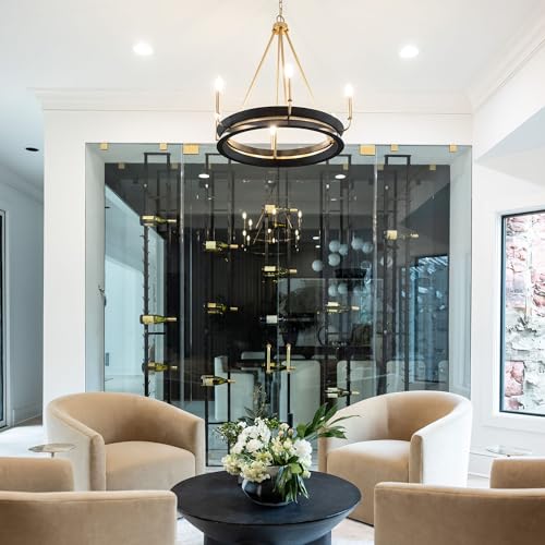 Capital Lighting 447361KR Finn Modern Farmhouse Handcrafted Mango Wood Round Chandelier