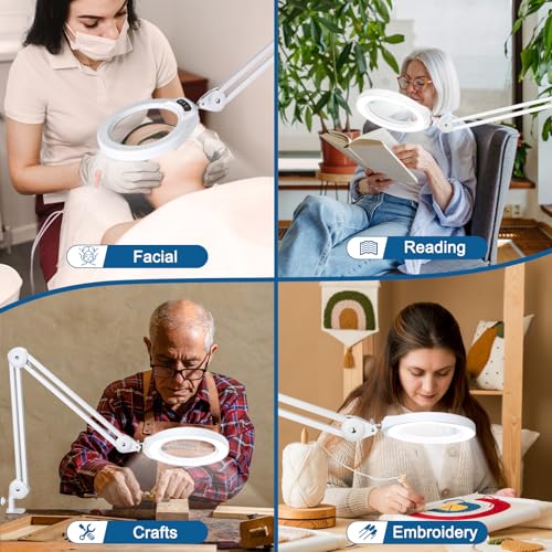 15X Magnifying Glass with Light and Stand