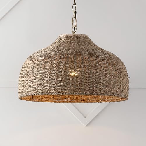 Eliza 1 Light Pendant Dome Rattan Metal 20"