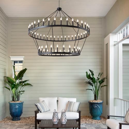 2 Tier Large Black Chandelier 70