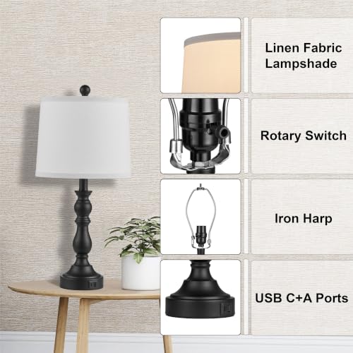 Black Table Lamps Set of 2 (2 Count)