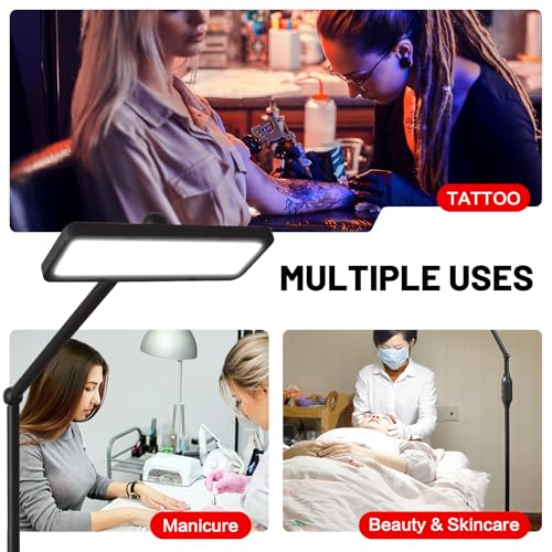 Tattoo Shading Pro Light Floor Lamp with CPL Filter Lens Reduce Glare and Reflections for Tattooing