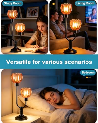 Flower Mid Century Modern Table Lamp for Living Room Dimmable Gift