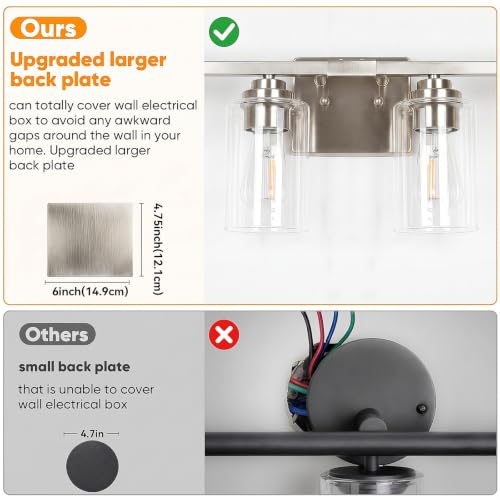 4 Light Brushed Nickel Bathroom Light Fixtures Over Mirror 27 Inches