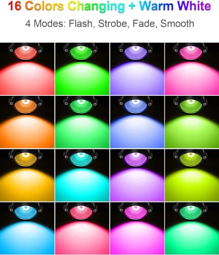 12W RGB Low Voltage Landscape Lighting Remote Control Color Changing Landscape Lights (14 Count)