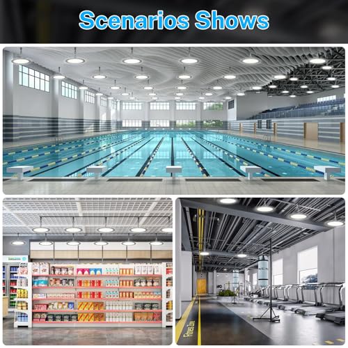 10Pack 200W LED High Bay Light Super Bright 28000 LM with US Plug 5ft Cable 100V (10 Count)