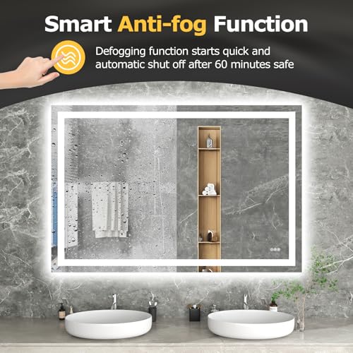 60"X40" LED Bathroom Mirror with Lights