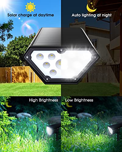 Solar Spot Lights Outdoor Waterproof Bright 700 Lumen White 4 Pack (4 Count)