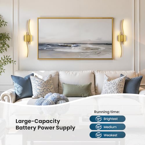 Gold Battery Operated Wall Sconces (2 Count)