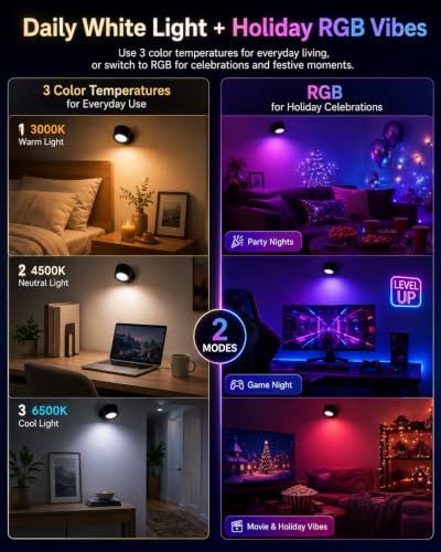 Rechargeable RGB Wall Sconces with Remote