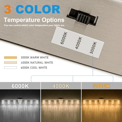 7 Light Brushed Nickel Vanity With 3 Color Modes (7 Count)