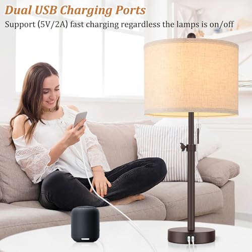 Modern Brown Table Lamps Set of 2 (2 Count)