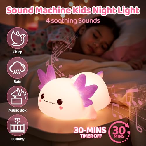 Huggwaii Squishy Axolotl Night Light for Kids