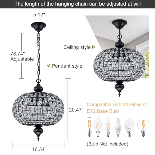 16.5" Crystal Chandelier