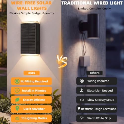 4Pack Solar Wall Lights Outdoor