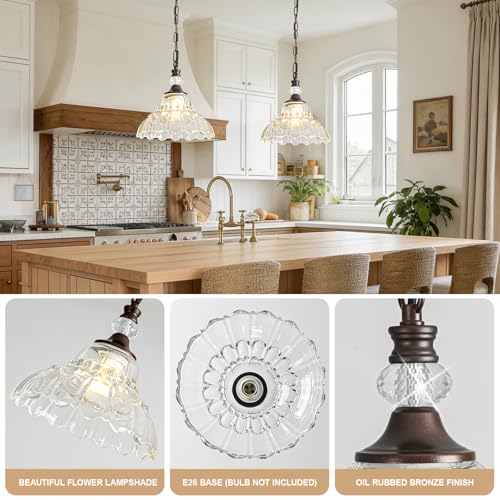 1 Piece Vintage Chandelier in Oil Rubbed Bronze Finish with Flower (1-Light / Oil Rubbed Bronze and Chain Style)