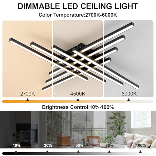 45.7" Modern Ceiling Light with Remote