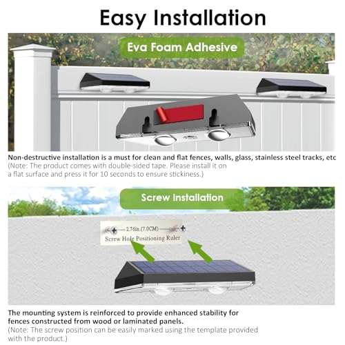 Solar Fence Lights Outdoor (8 Count)