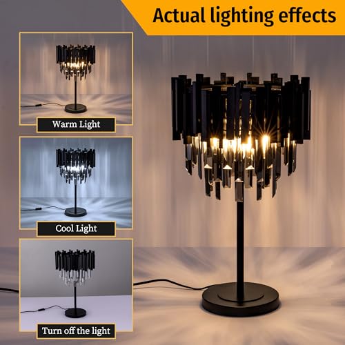 Grey Crystal Table Lamp (3 Count)
