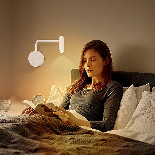 Wall Mounted Reading Light for Bedroom Hardwired Sconce with Switch on