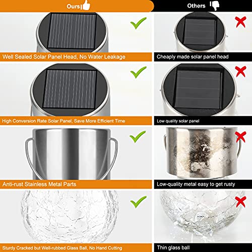 12Pack Hanging Cracked Glass Solar Lights Outdoor Waterproof (12 Count)
