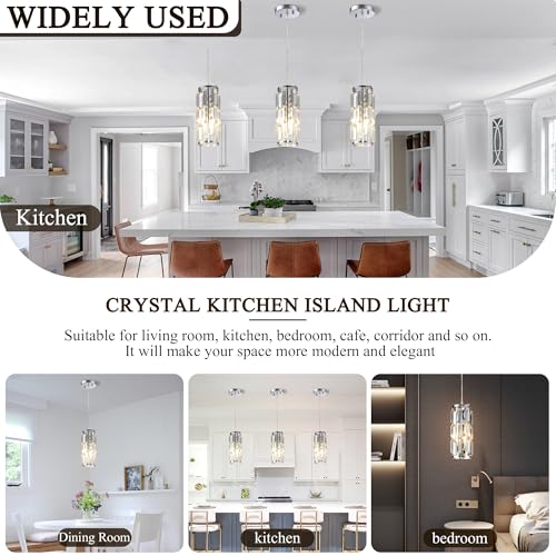 Pendant Lights Kitchen Island Modern Chrome Pendant Light Fixtures (3 Count)