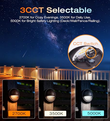6 Pack] 3CCT Low Voltage LED Deck Lights Outdoor (6 Count)
