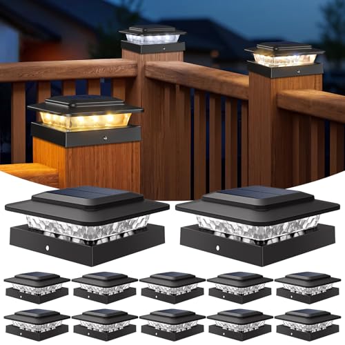 4x4 Solar Post Cap Lights Outdoor 12Pack (12 Count)