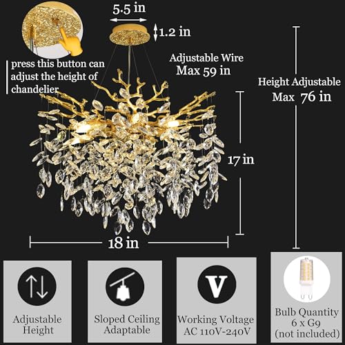 Tree Branch Chandelier Modern Crystal Pendant Light