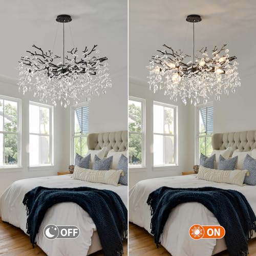 32 Inch Black Crystal Chandelier 10