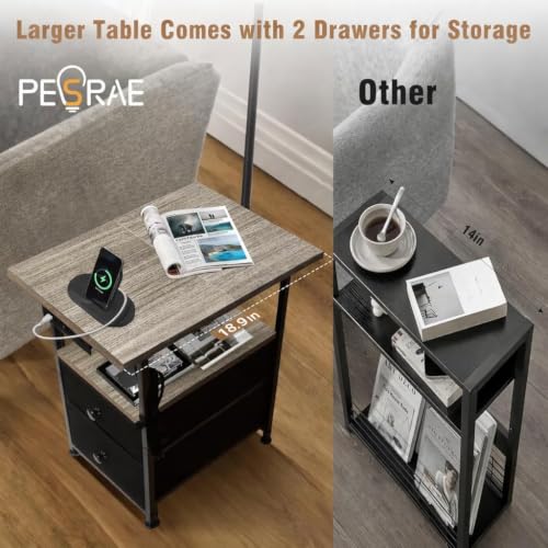 Floor Lamp with Table & 2 Drawers