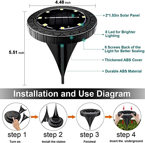 Solar Powered Ground lights 12 Pack (12 Count)