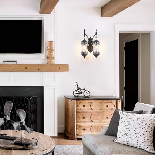 Antique Gothic Glass Wall Sconce for Bedroom