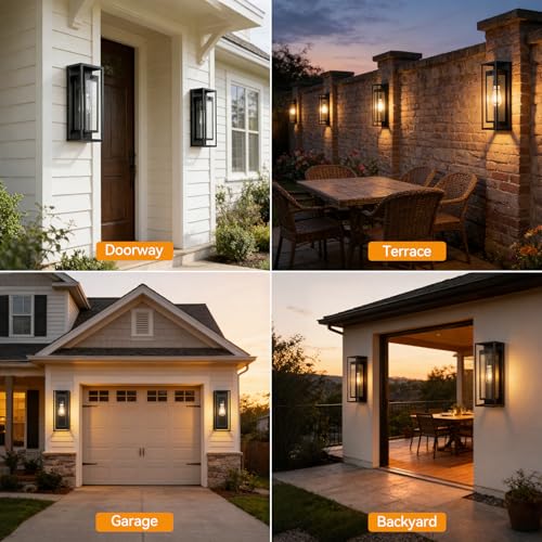 18" Motion Sensor Outdoor Sconce Lights for House (2 Count)