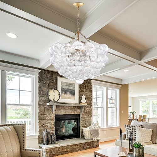 Nordic Bubble Ball Glass Chandelier 31"