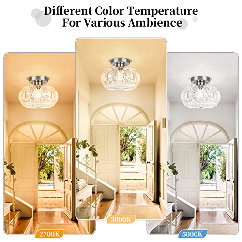 Globe Glass Semi Flush Mount Ceiling Light Fixture