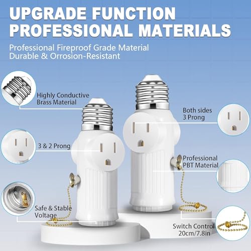 3Pcs Light Socket Outlet Adapter (3 Count)