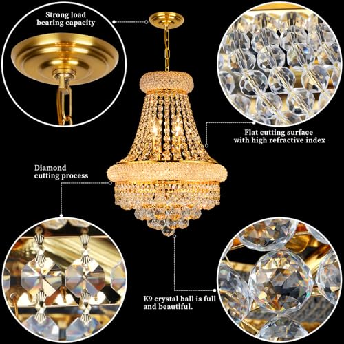 Gold Crystal Chandeliers for Dining Room
