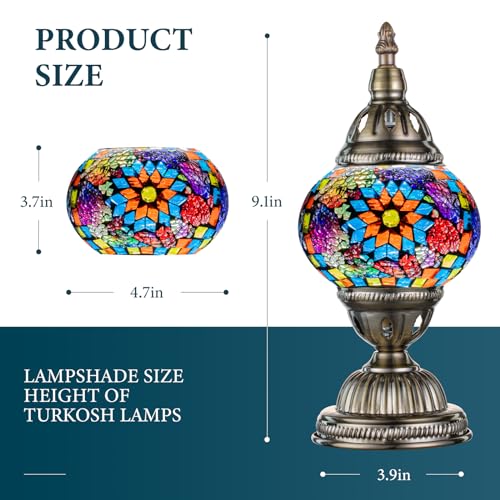 Turkish Mosaic Lamp Stained Glass Table Lamp with Tiffany Style