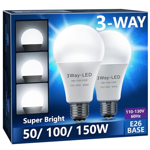 3 Way LED Light Bulbs 50 (2 Count)