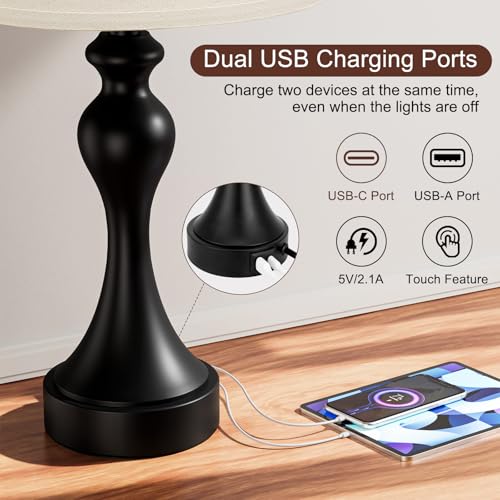 Touch Lamps for Nightstand (2 Count)