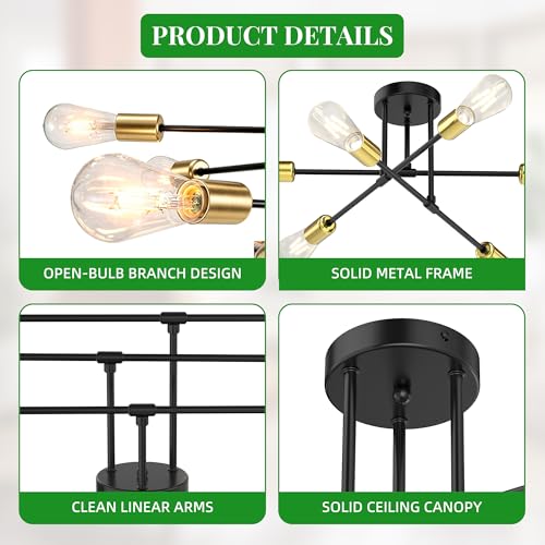 Modern Sputnik Chandelier Ceiling Light Fixtures