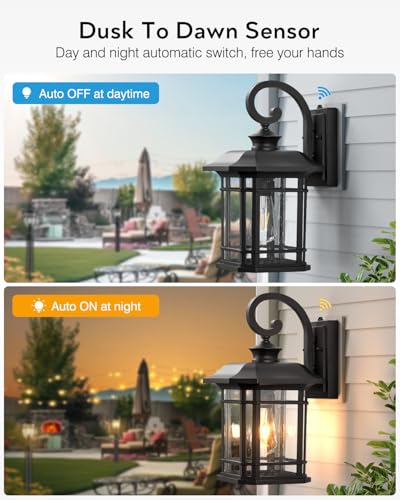 16.7" Large Black Dusk to Dawn Outdoor Lighting