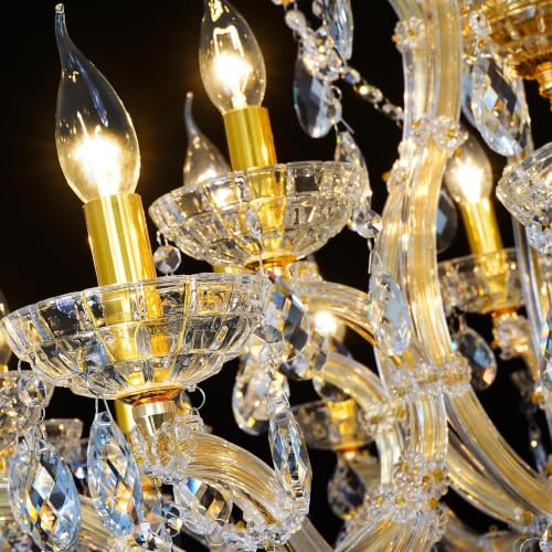 Modern Crystal Chandeliers Luxury Gold Maria Theresa Chandelier for Dining Room