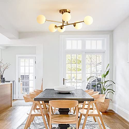 Modern Globe Sputnik Flush Mount Ceiling Light Mid Century 6