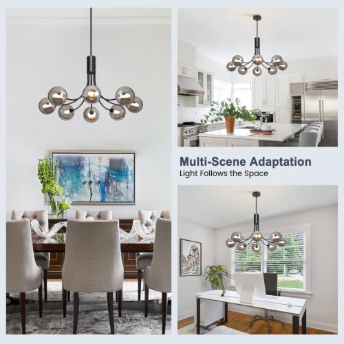 Mid Century Chandelier Modern Sputnik Light Fixture for Dining Room 32''