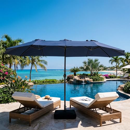 15FT Large Double Sided Patio Umbrella with Base Included