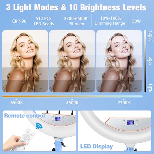 Large 22" Ring Light with Stand for iPad Makeup